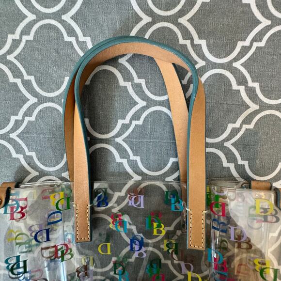Vtg. Dooney & Bourke Signature Small Clear Lunch Mini Tote Bag Leather — Rainbow - Picture 3 of 9